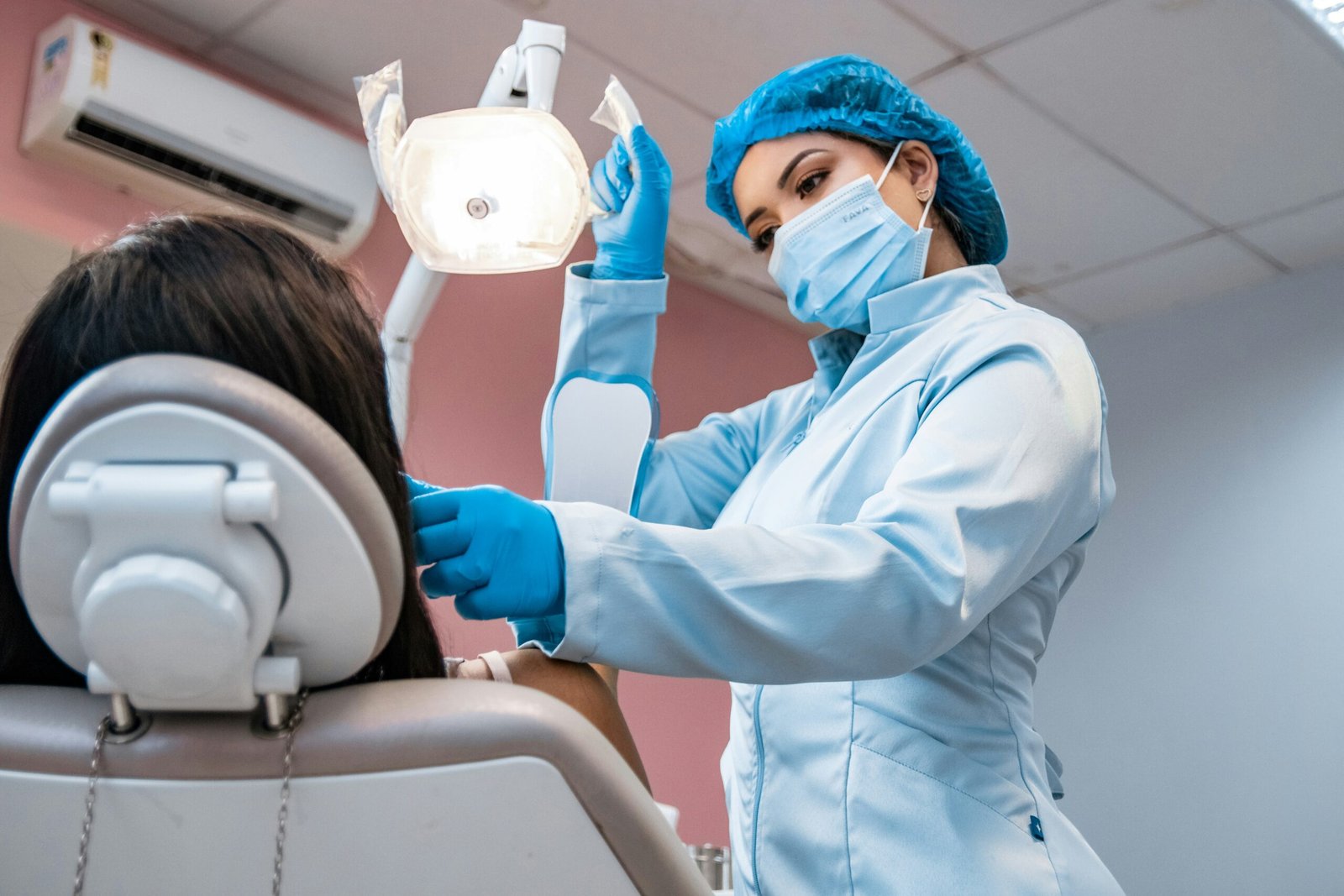 Dentist providing a professional dental cleaning for a patient